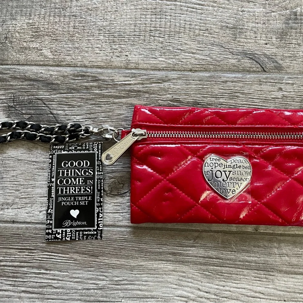 ❤️ BRIGHTON SMALL RED QUILTED COSMETIC BAG NEW